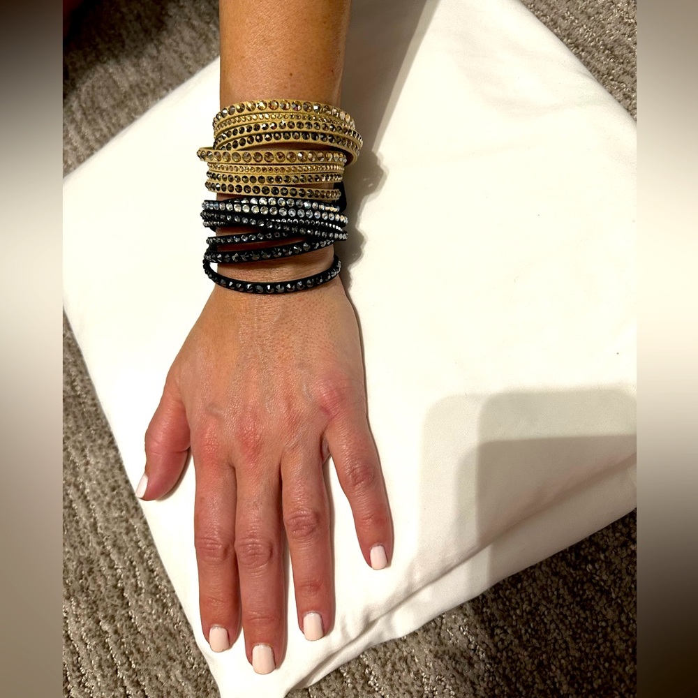 Swarovski Crystal wrap bracelets. Set of 2.